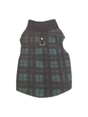 Born To Be Loved Green/Black Buffalo Plaid Pullover Dog Shirt W/D-Ring - M
